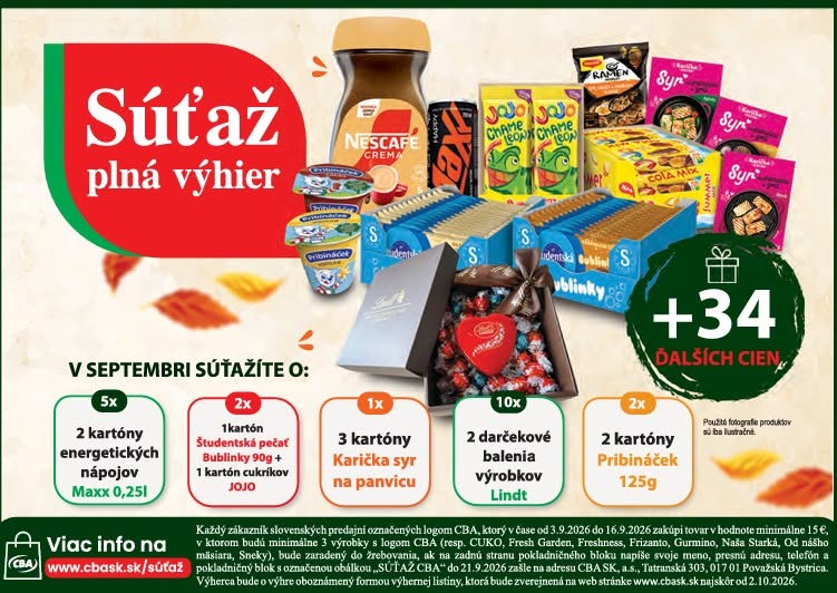 Výherná listina k súťaži s CBA – 9/2026